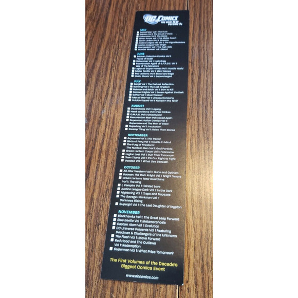 DC Comics The New 52 Crossover Promo Bookmark Checklist Superman Batman JLA - Picture 4 of 6